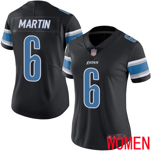 Detroit Lions Limited Black Women Sam Martin Jersey NFL Football #6 Rush Vapor Untouchable